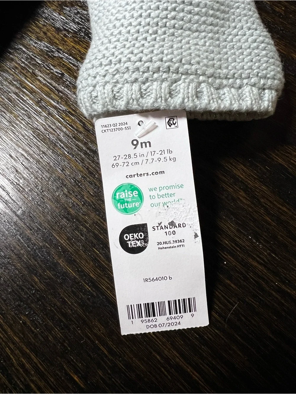 NWT Carter’s Bear Knit Cardigan Sweater Jacket Hooded Sherpa Lined 9M